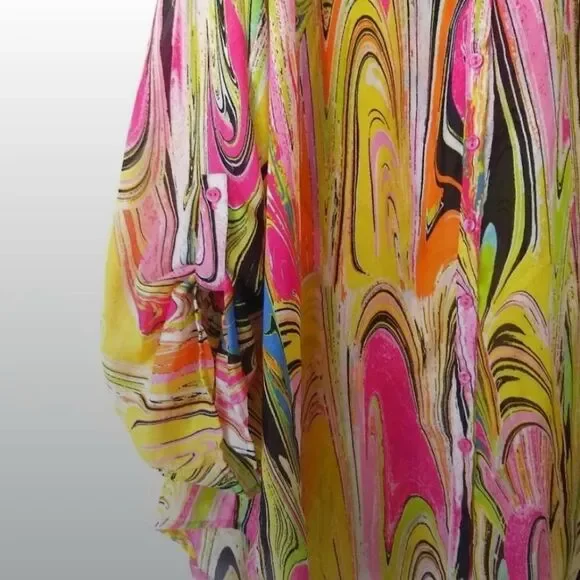 Melissa Paige Pshycadelic Design 1970 Inspired Button Down Shirt. - Picture 3 of 7